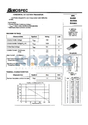 BU508A datasheet - POWER TRANSISTORS(5A,1500V,125W)