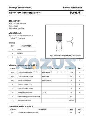 BU508AFI datasheet - Silicon NPN Power Transistors