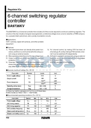 BA9736KV datasheet - 6-channel switching regulator controller