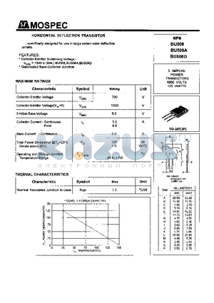 BU508D datasheet - POWER TRANSISTORS(5A,1500V,125W)