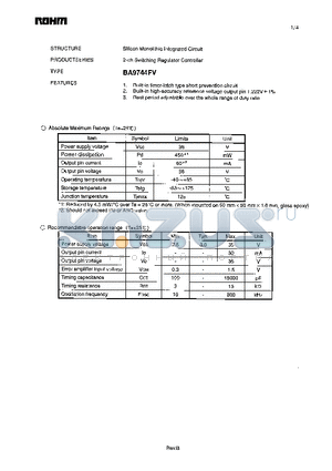 BA9744FV datasheet - 2-ch Switching Regulator Controller