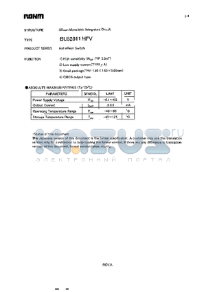 BU52011HFV datasheet - Hall effect Switch