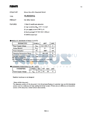 BU52025G datasheet - Hall effect Switch