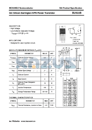 BU522B datasheet - isc Silicon Darlington NPN Power Transistor