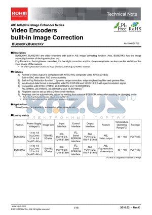 BU6521KV datasheet - Video Encoders built-in Image Correction