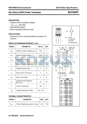 BU705DF datasheet - isc Silicon NPN Power Transistor