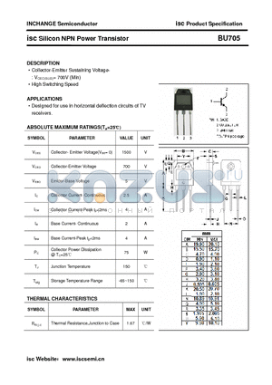 BU705 datasheet - isc Silicon NPN Power Transistor