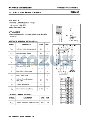 BU705F datasheet - isc Silicon NPN Power Transistor