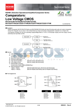 BU7232SFVM datasheet - Comparators: Low Voltage CMOS