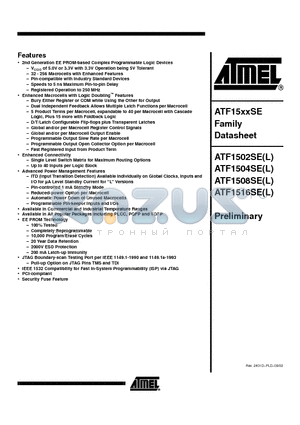 ATF1502SE-10 datasheet - Family Datasheet