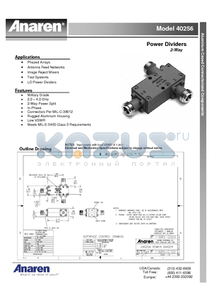 40256 datasheet - Power Dividers