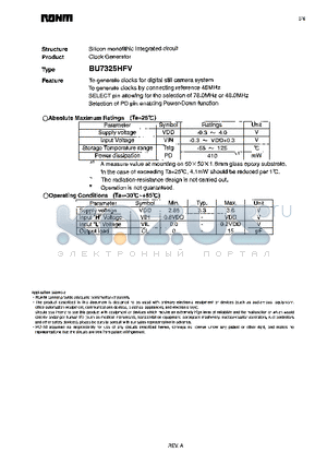 BU7325HFV datasheet - Clock Generator