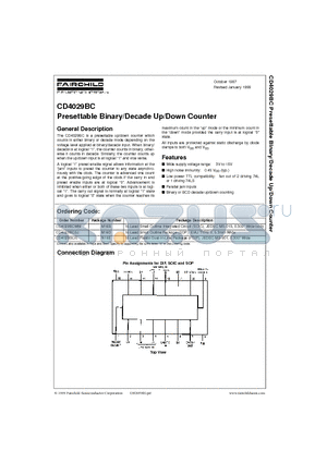 4029B datasheet - Presettable Binary/Decade Up/Down Counter