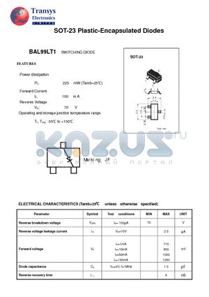 BAL99LT1 datasheet - SWITCHING DIODE