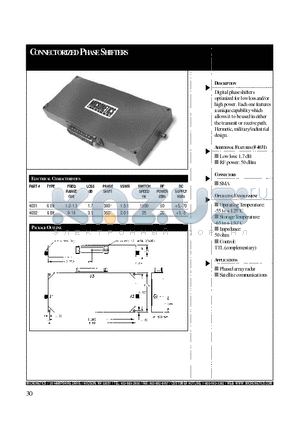 4033 datasheet - CONNECTORIZED PHASE SHIFTERS