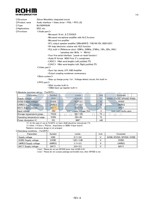 BU76294GUW datasheet - Silicon Monolithic integrated circuit