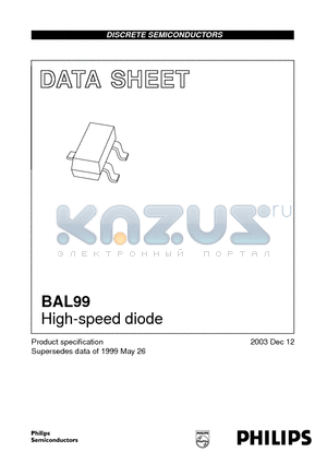 BAL99_03 datasheet - High-speed diode