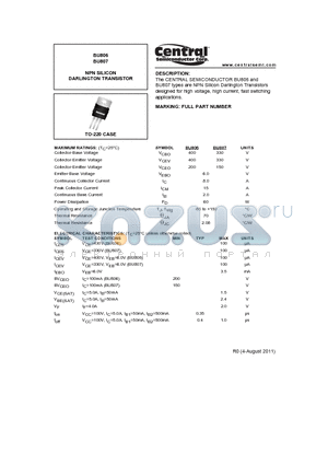 BU806 datasheet - NPN SILICON DARLINGTON TRANSISTOR