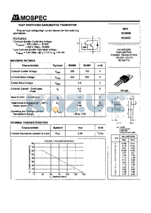 BU807 datasheet - POWER TRANSISTORS(8.0A,150-200V,60W)