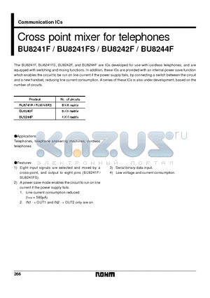 BU8241F datasheet - Cross point mixer for telephones