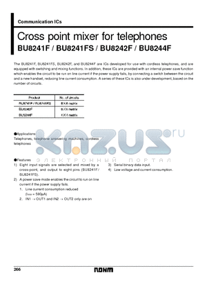 BU8241FS datasheet - Cross point mixer for telephones