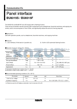 BU8315S datasheet - Panel interface
