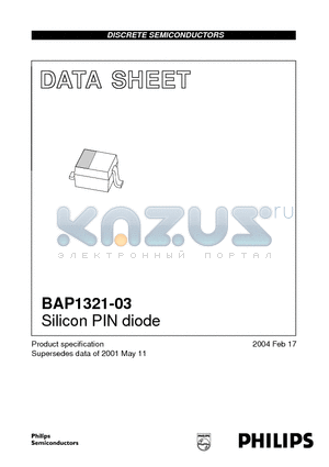BAP1321-03 datasheet - Silicon PIN diode
