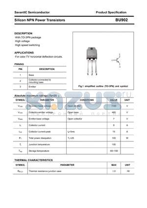 BU902 datasheet - Silicon NPN Power Transistors