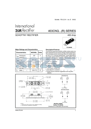 403CNQ datasheet - SCHOTTKY RECTIFIER