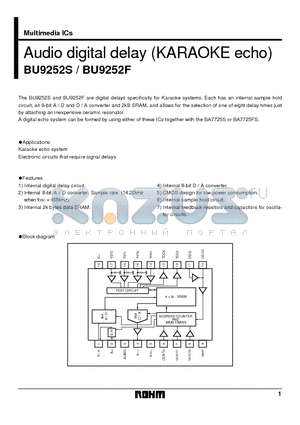 BU9252F datasheet - Audio digital delay (KARAOKE echo)
