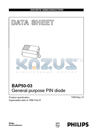 BAP50-03 datasheet - General purpose PIN diode