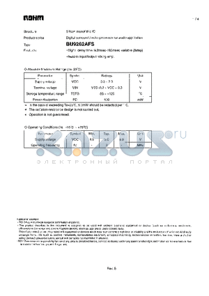 BU9262AFS datasheet - Digital surround / echo processor for audio application