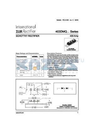 403DMQ datasheet - SCHOTTKY RECTIFIER