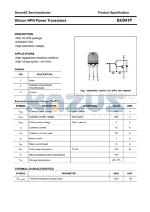 BU941P datasheet - Silicon NPN Power Transistors