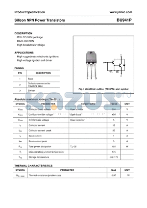 BU941P datasheet - Silicon NPN Power Transistors