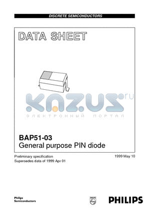 BAP51-03 datasheet - General purpose PIN diode