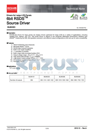 BU95103SL datasheet - 6bit RSDS Source Driver