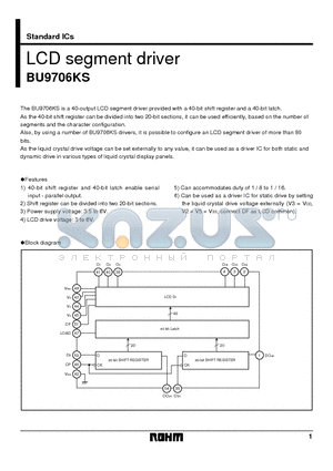 BU9706 datasheet - LCD segment driver