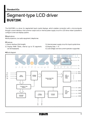 BU9729 datasheet - Segment-type LCD driver