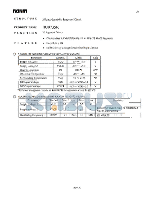 BU9735K datasheet - 72 Segment Driver