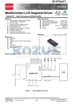 BU97941FV datasheet - Multifunction LCD Segment Driver