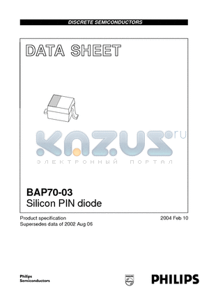 BAP70-03_04 datasheet - Silicon PIN diode
