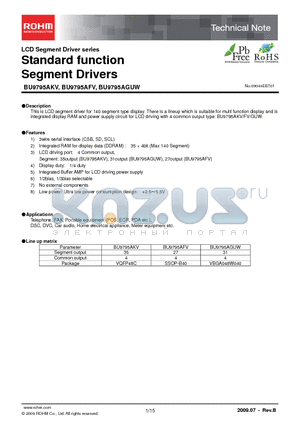 BU9795AGUW datasheet - Standard function Segment Drivers