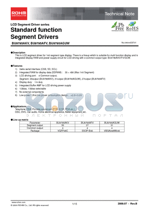 BU9795AKV datasheet - Standard function Segment Drivers