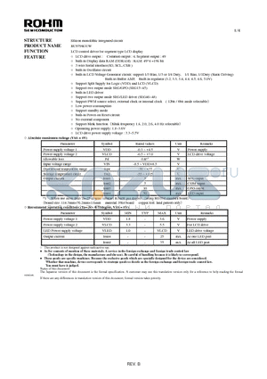 BU9798GUW datasheet - Silicon monolithic integrated circuits