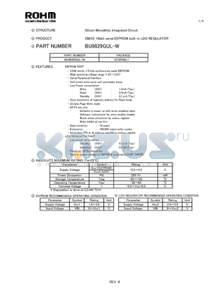 BU9829GUL-W datasheet - Silicon Monolithic Integrated Circuit