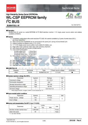 BU9847GUL-W_10 datasheet - WL-CSP EEPROM family I2C BUS