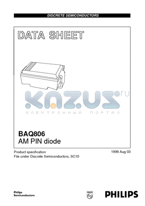 BAQ806 datasheet - AM PIN diode