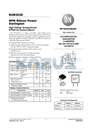 BUB323Z datasheet - NPN Silicon Power Darlington