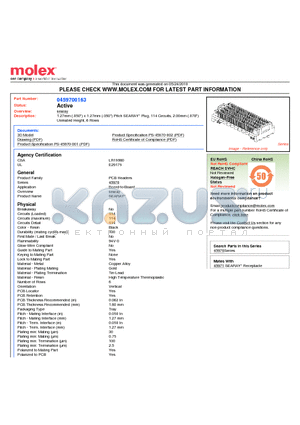 0459700163 datasheet - 1.27mm (.050